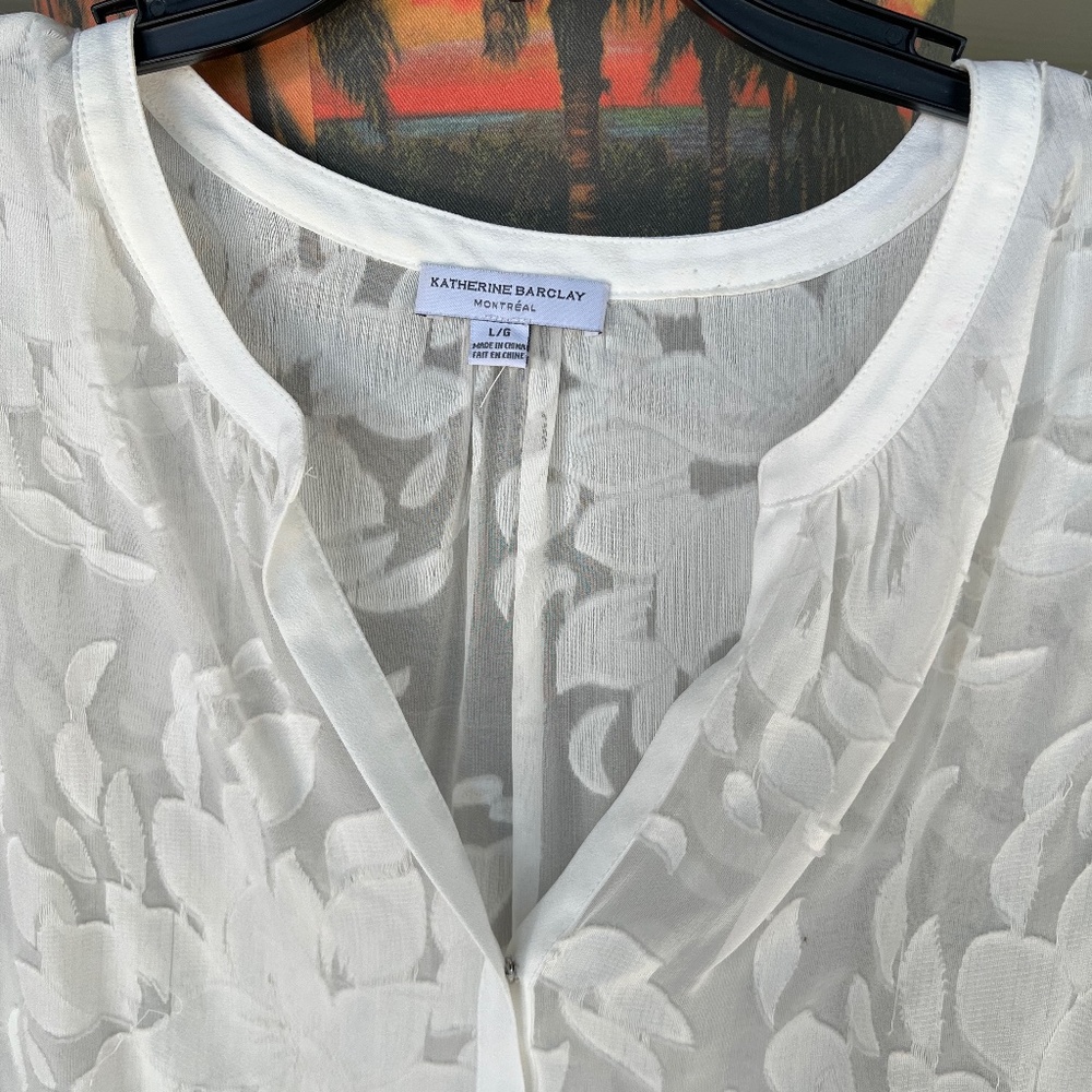 White sheer summer top